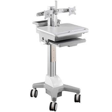 醫用移動方案 - 雙屏顯示器查房車-醫用推車description